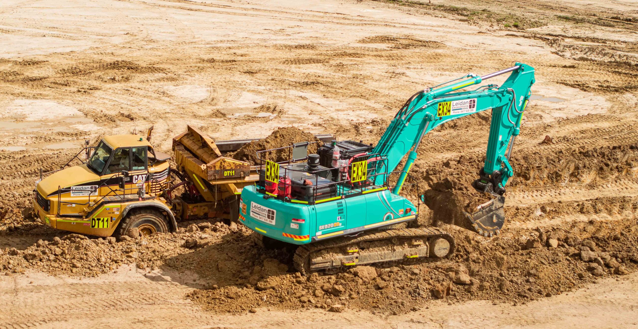 Used Excavators in action